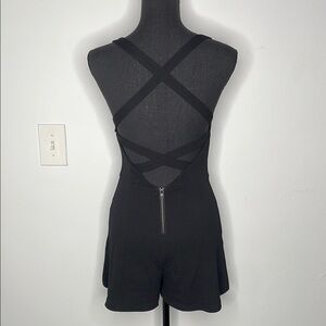 SILENCE + NOISE Black Sleeveless Romper